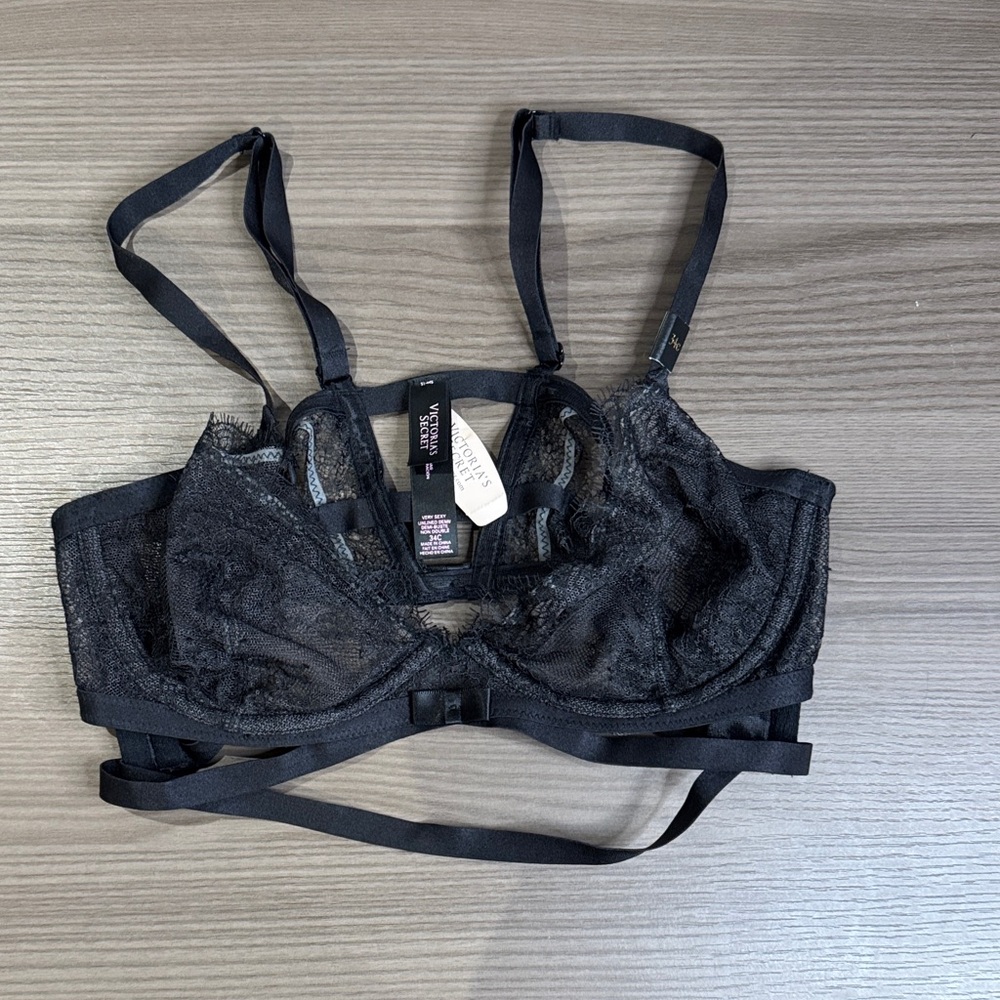 Victoria's Secret Elegant Black Sheer Bra